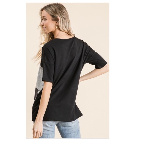 ❤️black star print color block top - Picture 5 of 7